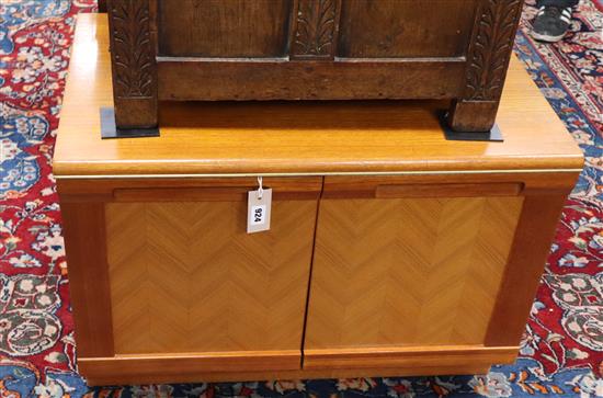 A modern teak two-door low cabinet W.76cm